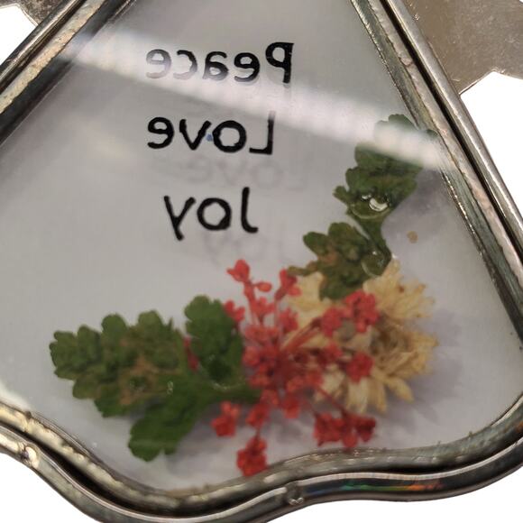 Ganz Glass Angel Ornament Peace Love Joy Christmas Ornament - Picture 3 of 9